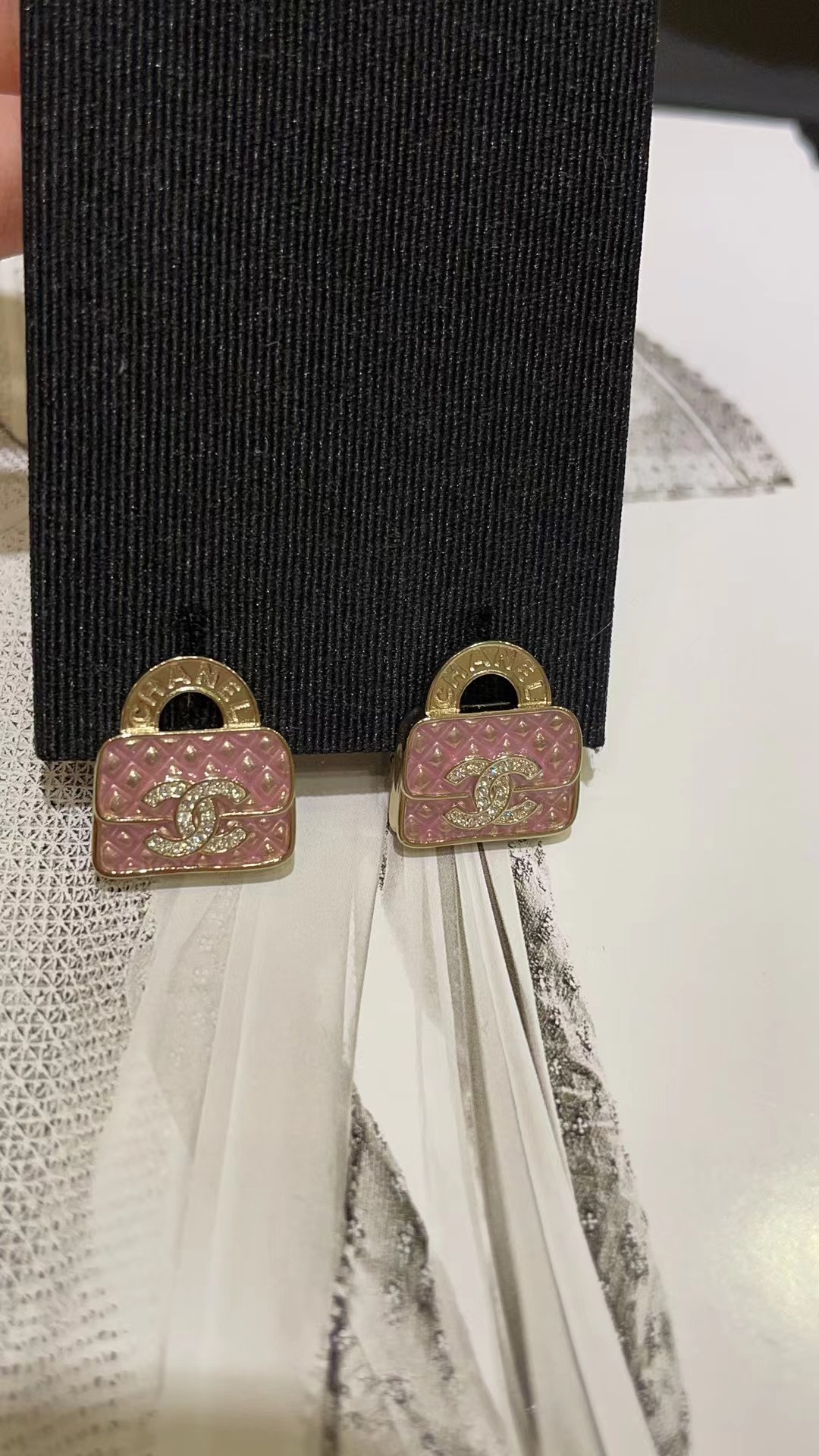 Chanel Pink Bag Earrings - Original Replica Club