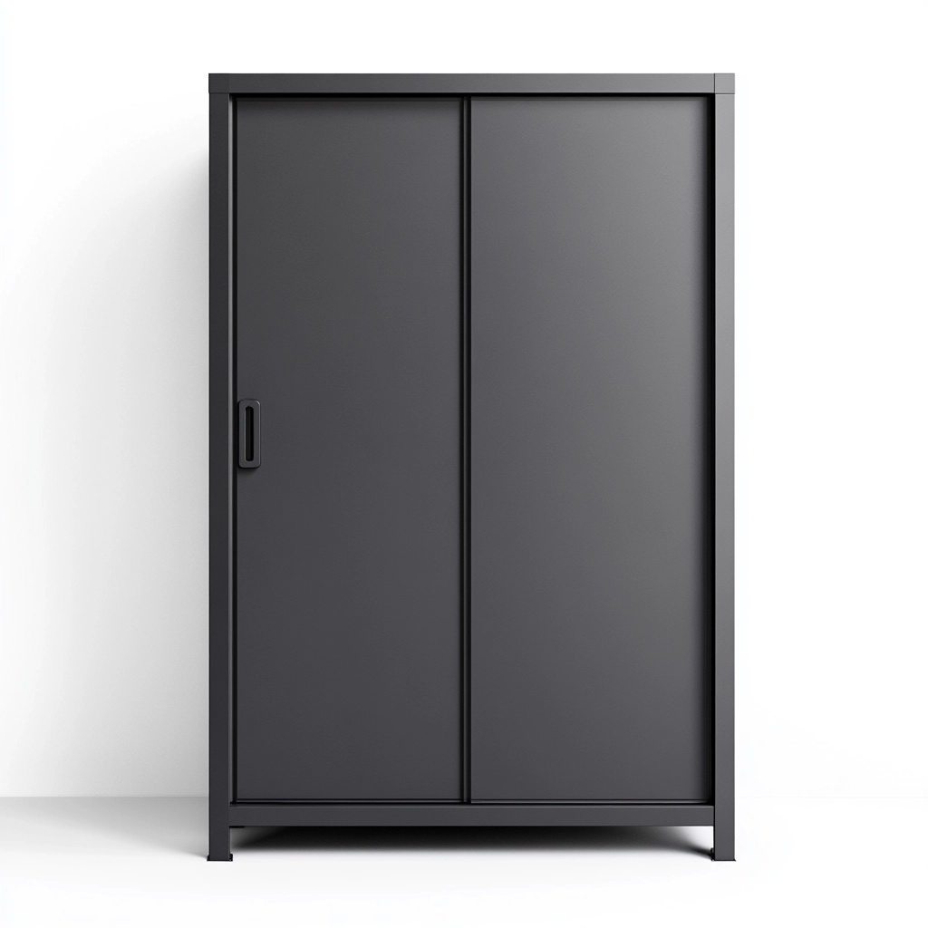 Armario Metálico para Oficina y Hogar Puertas Correderas Color Gris Oscuro Almacenamiento Seguro y Espacioso 180x120x45 cm VJ5650754