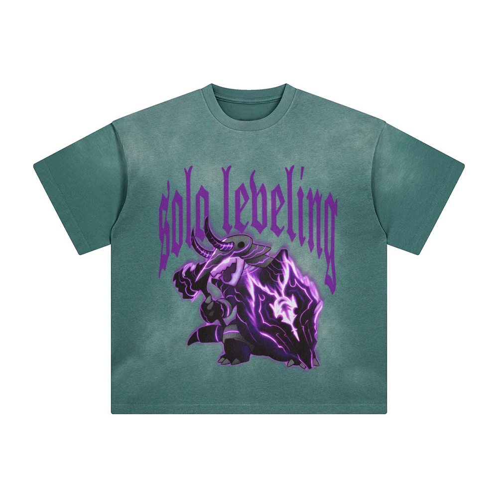 Unisex Anime Inspired Washed  Vintage T-Shirt
