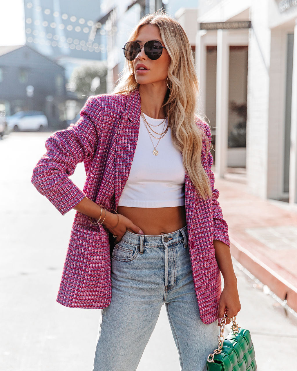 Elizabeth Textured Pocketed Blazer - Se7enfashion