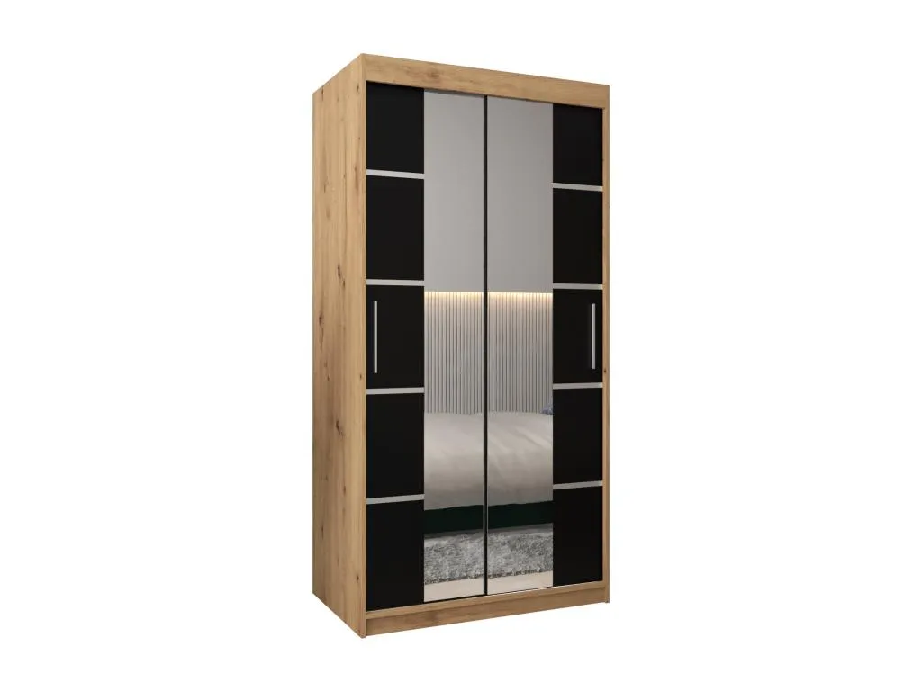 ARMARIO Kavehomedeco 4 DE PUERTAS CORREDERAS 200/100/62 2 puertas (artisan/negro) 58136EYDN