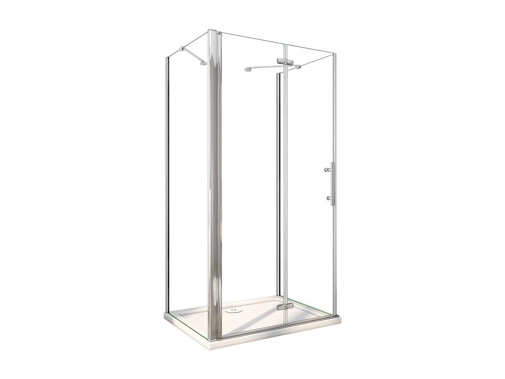 Mampara de ducha plegable 2 hojas+paneles laterales,vidrio antical 6mm 90x90x90x195cm