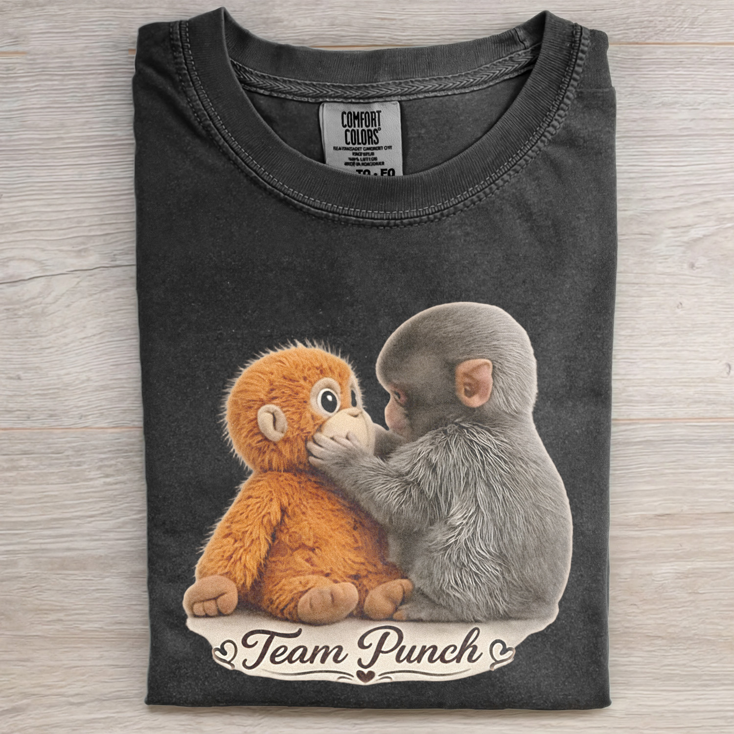 Team Punch Monkey Meme Graphic T-shirt