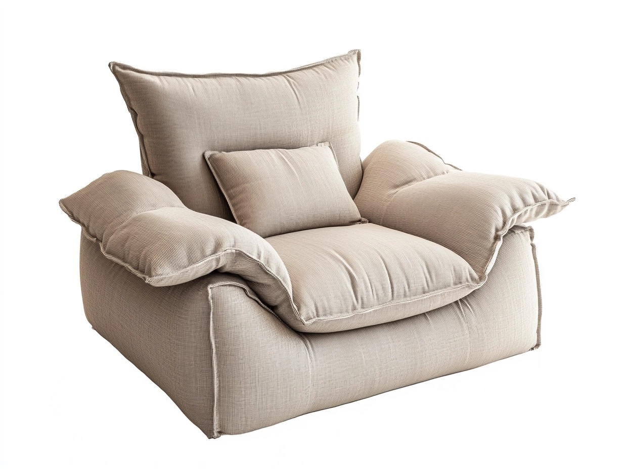 Sillón Extra Acolchado en Color Beige con Cojines Suaves