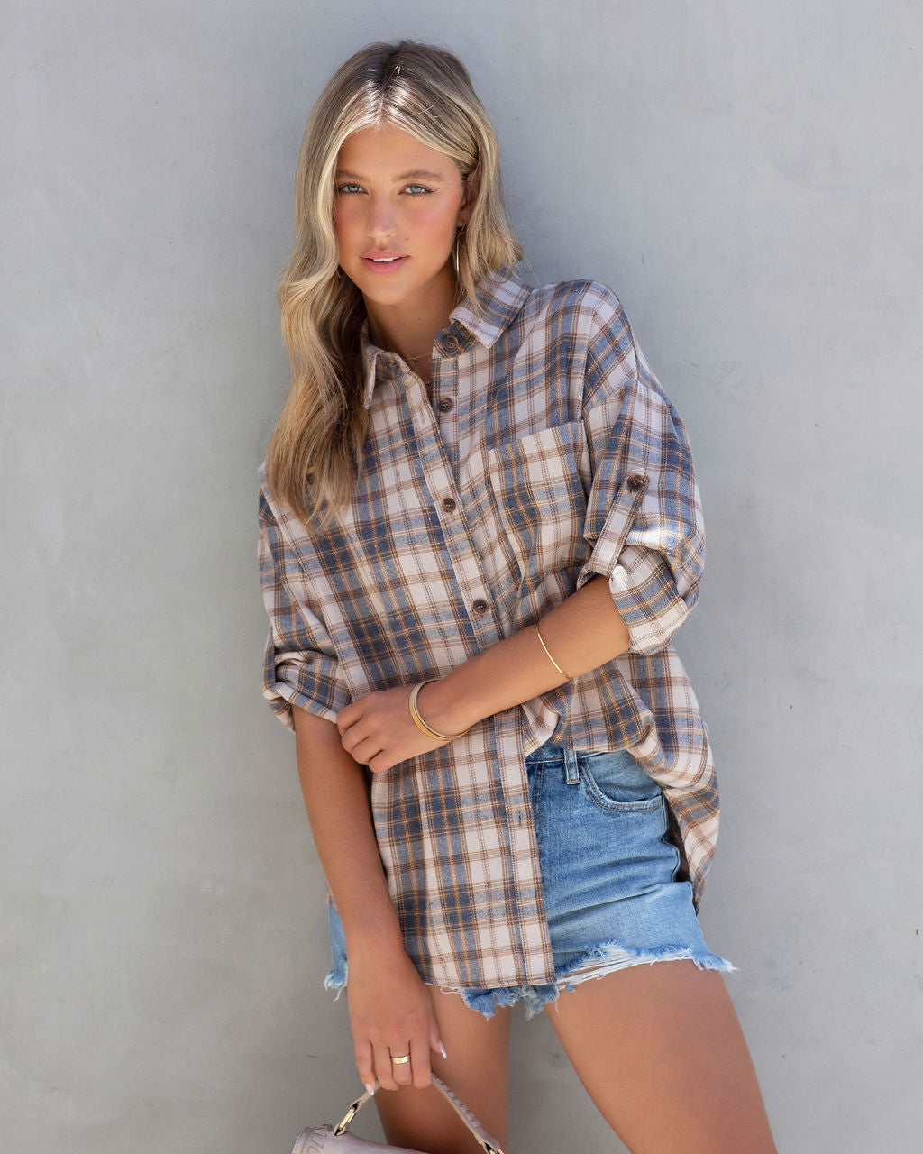 Friday Night Lights Plaid Button Down Top - Se7enfashion