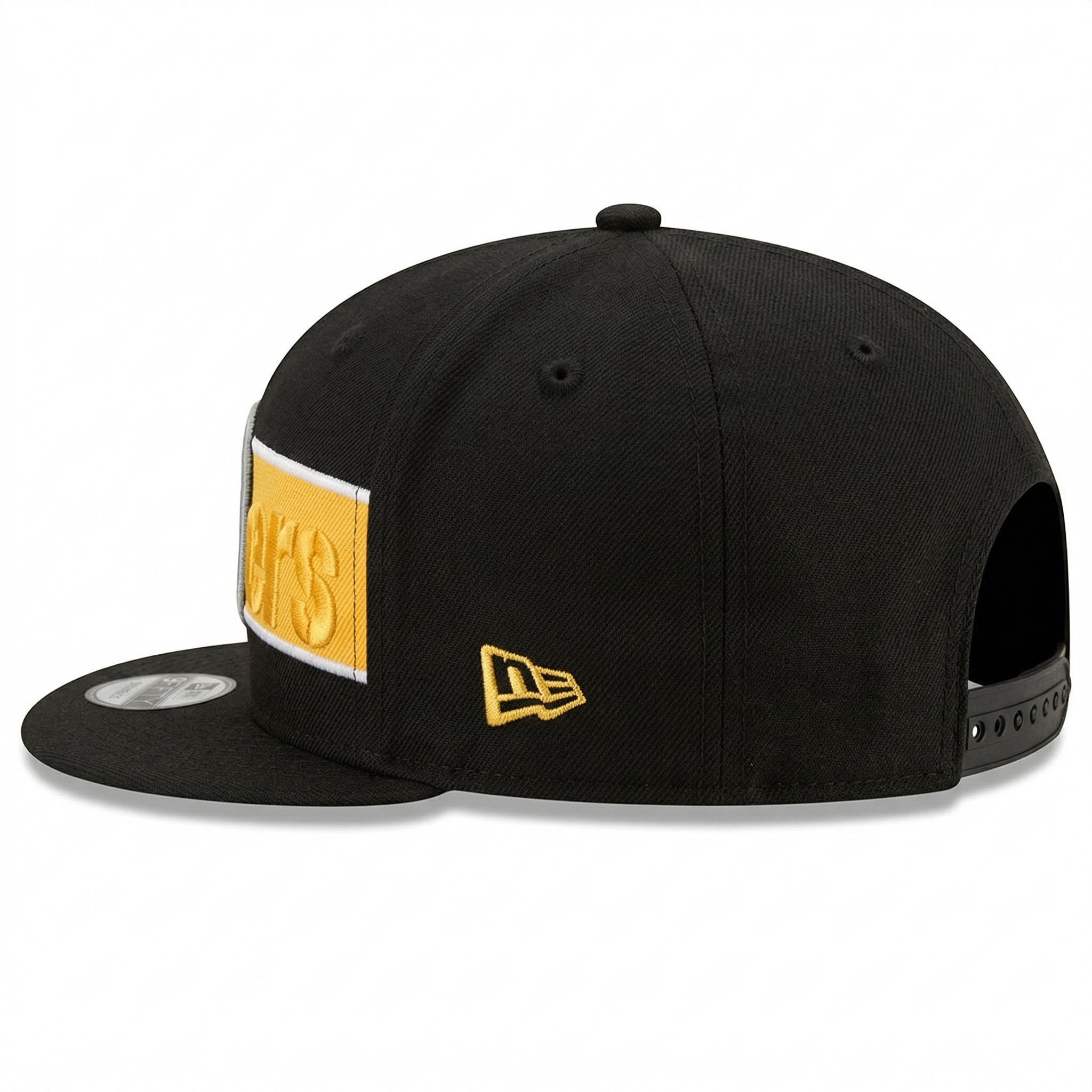 Pittsburgh Steelers Embroidered Flat Brim Snapback Cap - Black & Gold | SEVEN HATS - SEVEN HATS