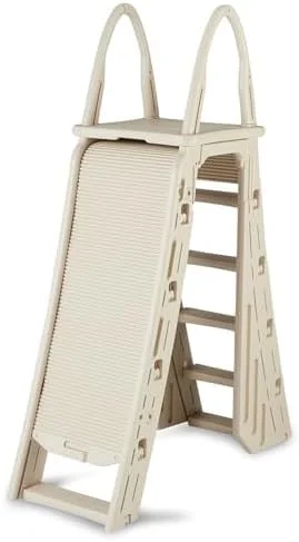confer plastics a-frame 7200 above ground adjustable pool roll-guard safety ladder - Image 2