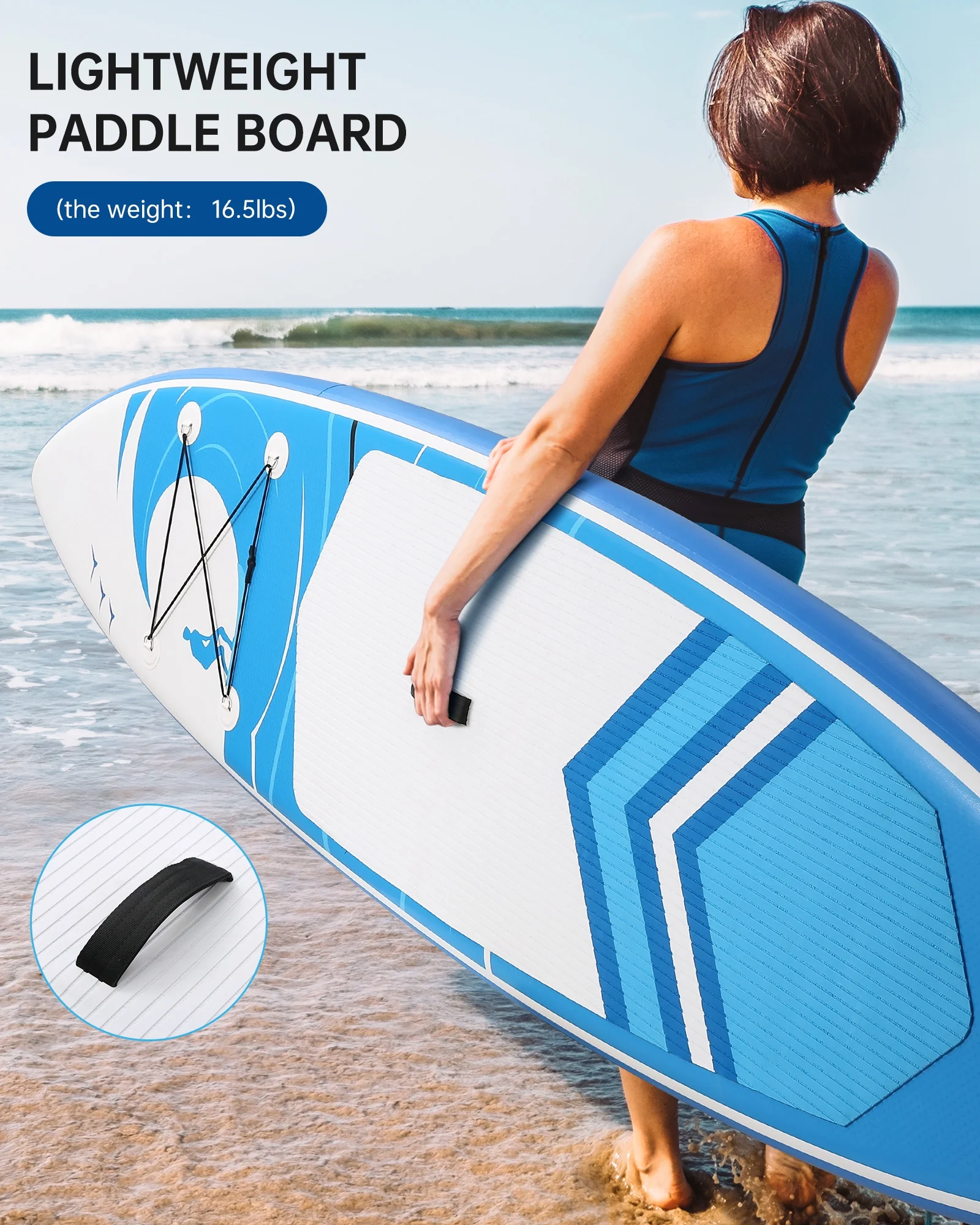 Naipo Inflatable Paddle Board 10FT Stand up Paddle Board 10' SUP 6 in.Thick Board Carry Bag & Fast Pumping Green - Image 18
