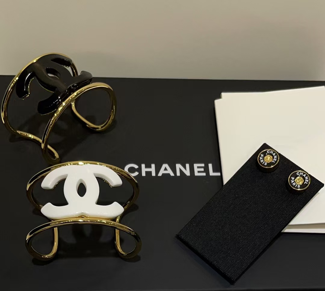 Chanel Open Cuff Funky Exaggerated Geometric Bangle Bracelet - Original Replica Club