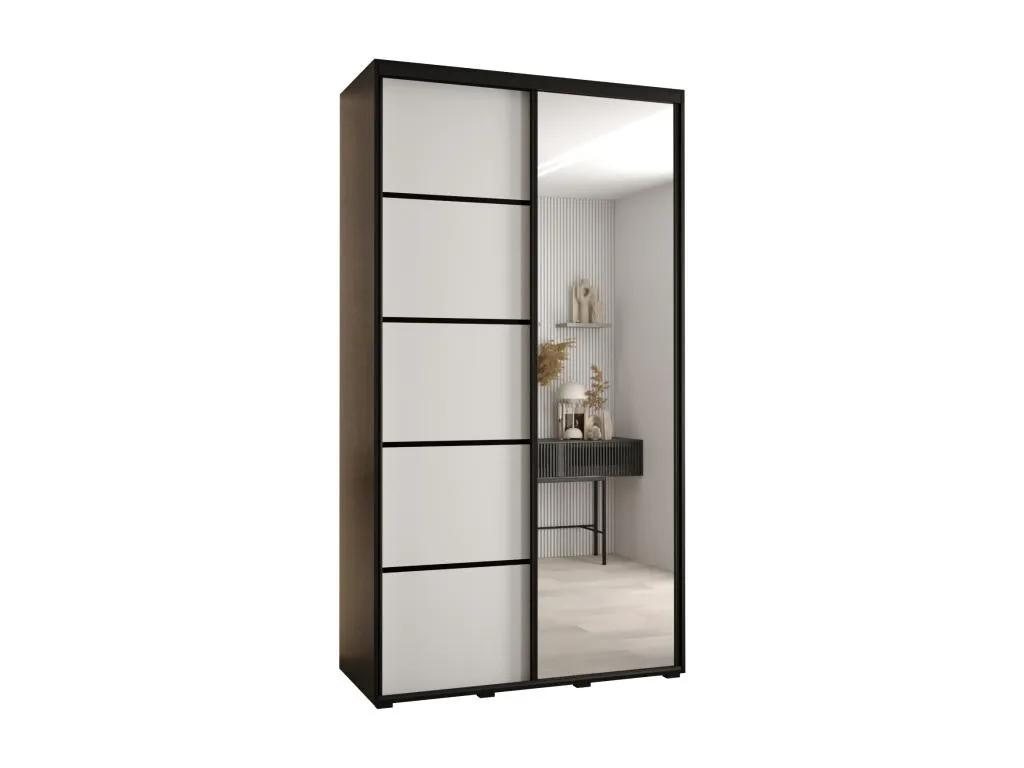 ARMARIO Mobtrendy 5 DE PUERTAS CORREDERAS 235.2/140/60 2 puertas (Negro/Blanco/Negro) 78153ohnj