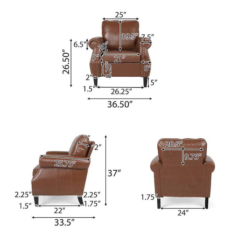Christopher Knight Home Dowd Faux Leather 3-Piece Club Chair and Sofa Set