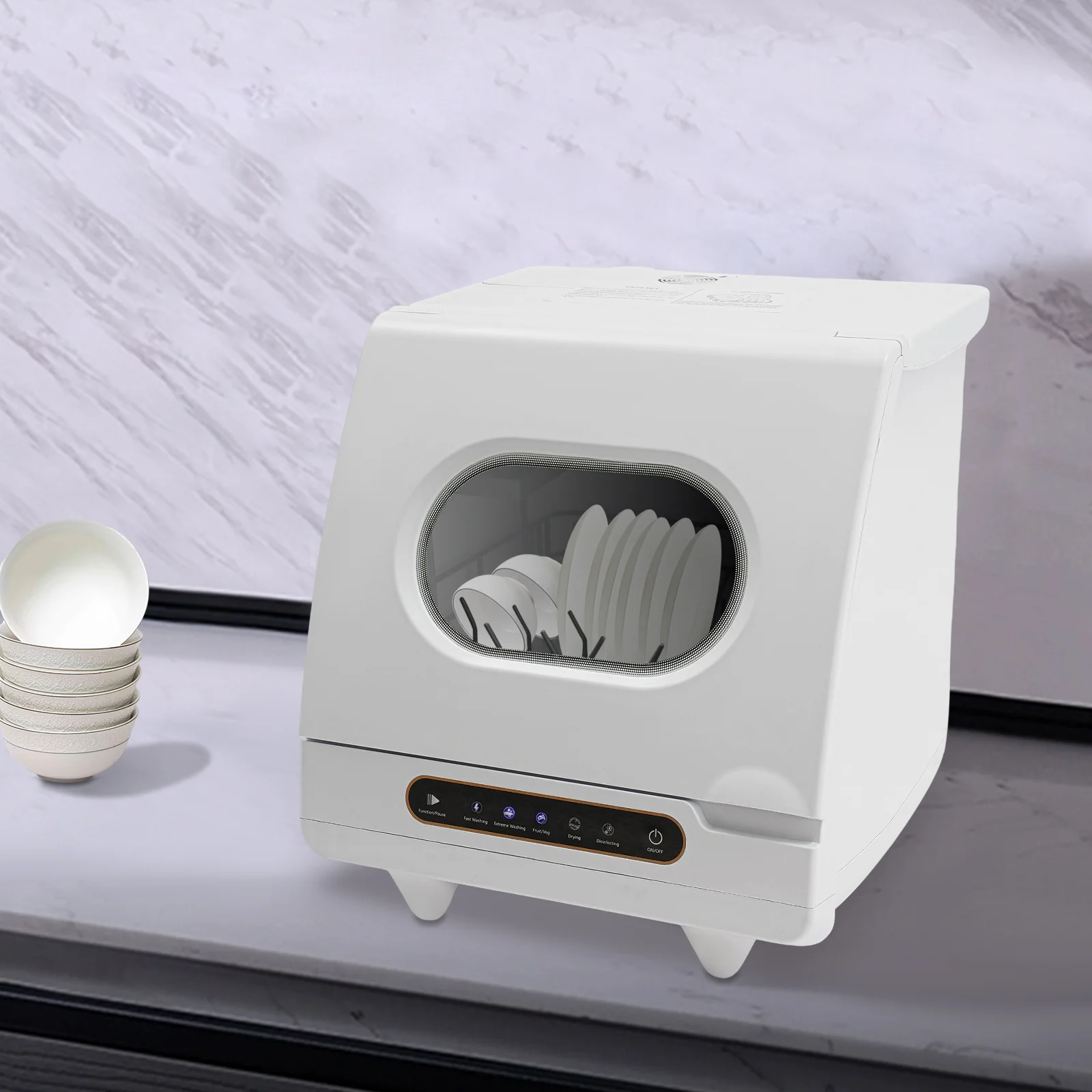 ToppiJoy Portable Countertop Dishwasher with 5 Washing Functions, Quick Wash, Sterilization & Energy-Saving Design -C Ideal for Small Kitchens, Apartments, and Family Homes - Image 7