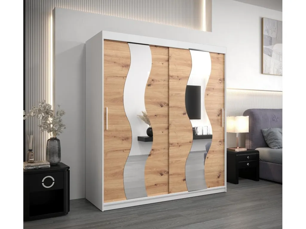 Armario Francomuebleses de puertas correderas 200/180/62 2 puertas (blanco/artisan)