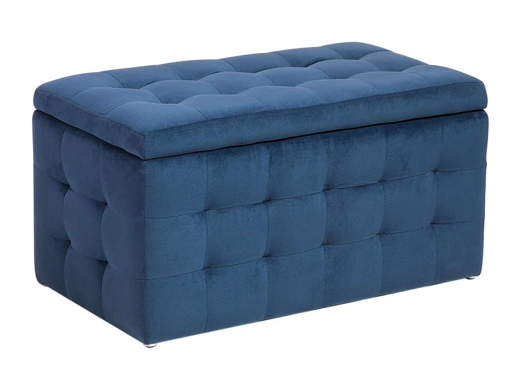 Otomana con almacenaje MICHIGAN Azul oscuro Terciopelo