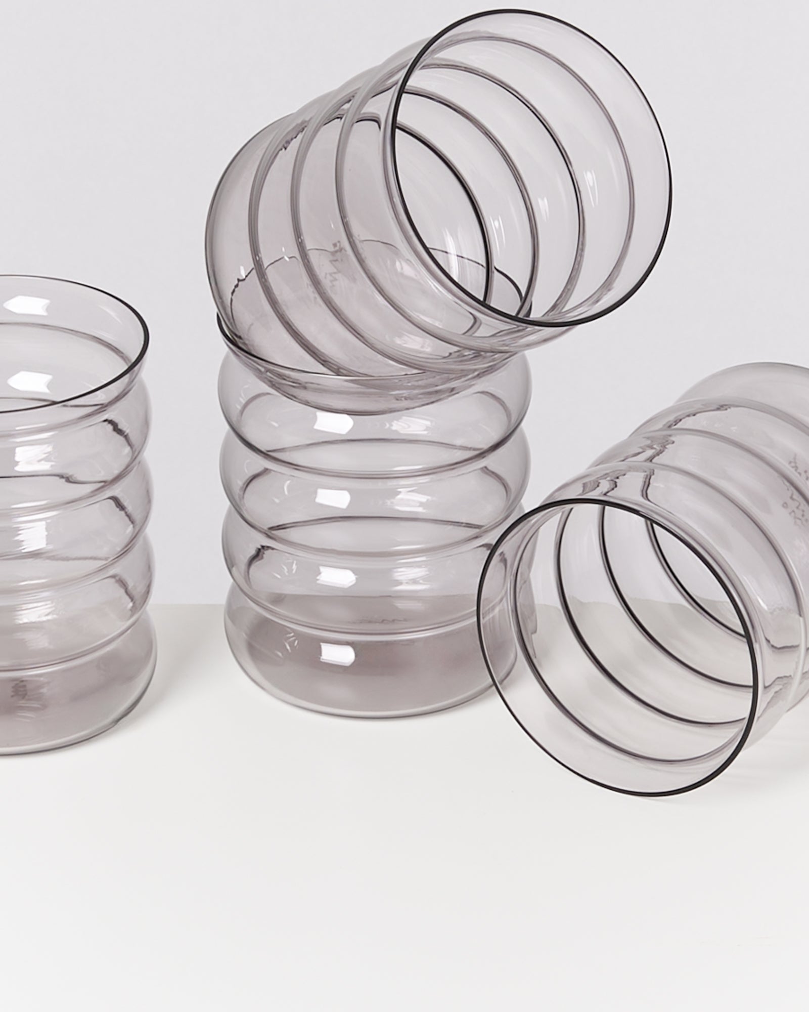 Joia Glas groß bubble grau 4er-Set