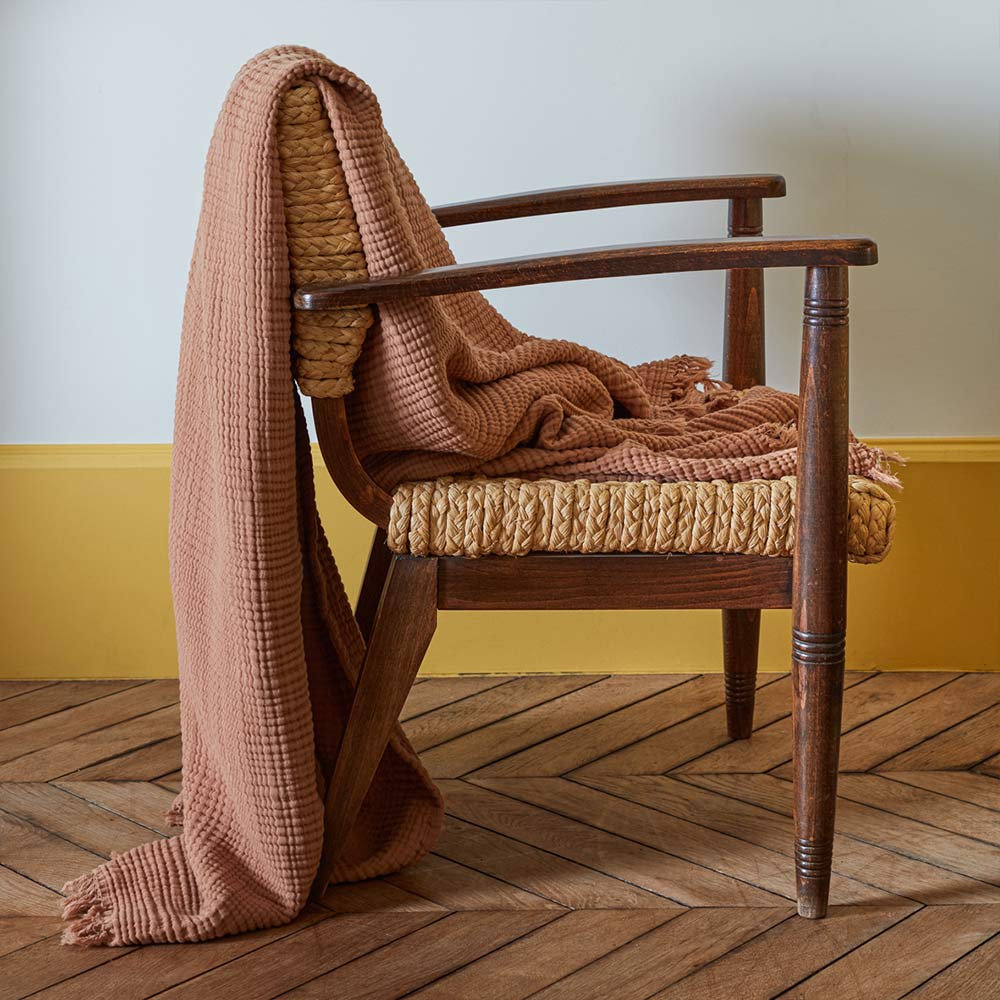 Plaid en gaze de coton - Brun Haussmann