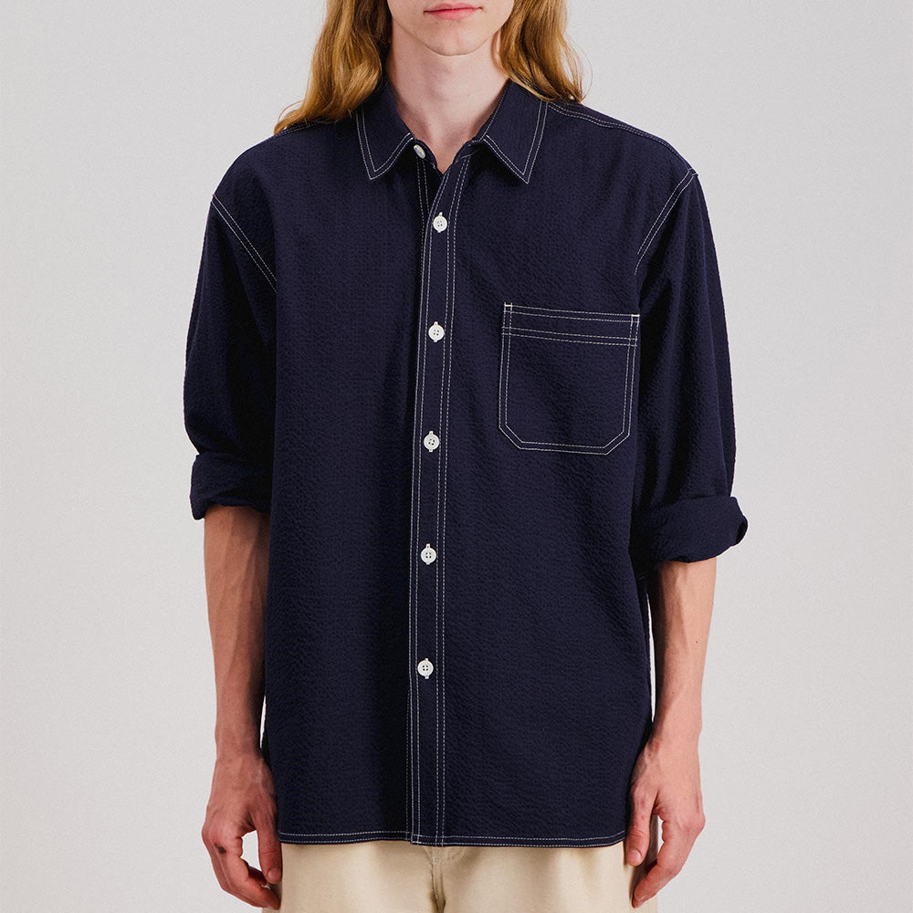 Howlin' - Chemise Everyday Seersucker - Marine