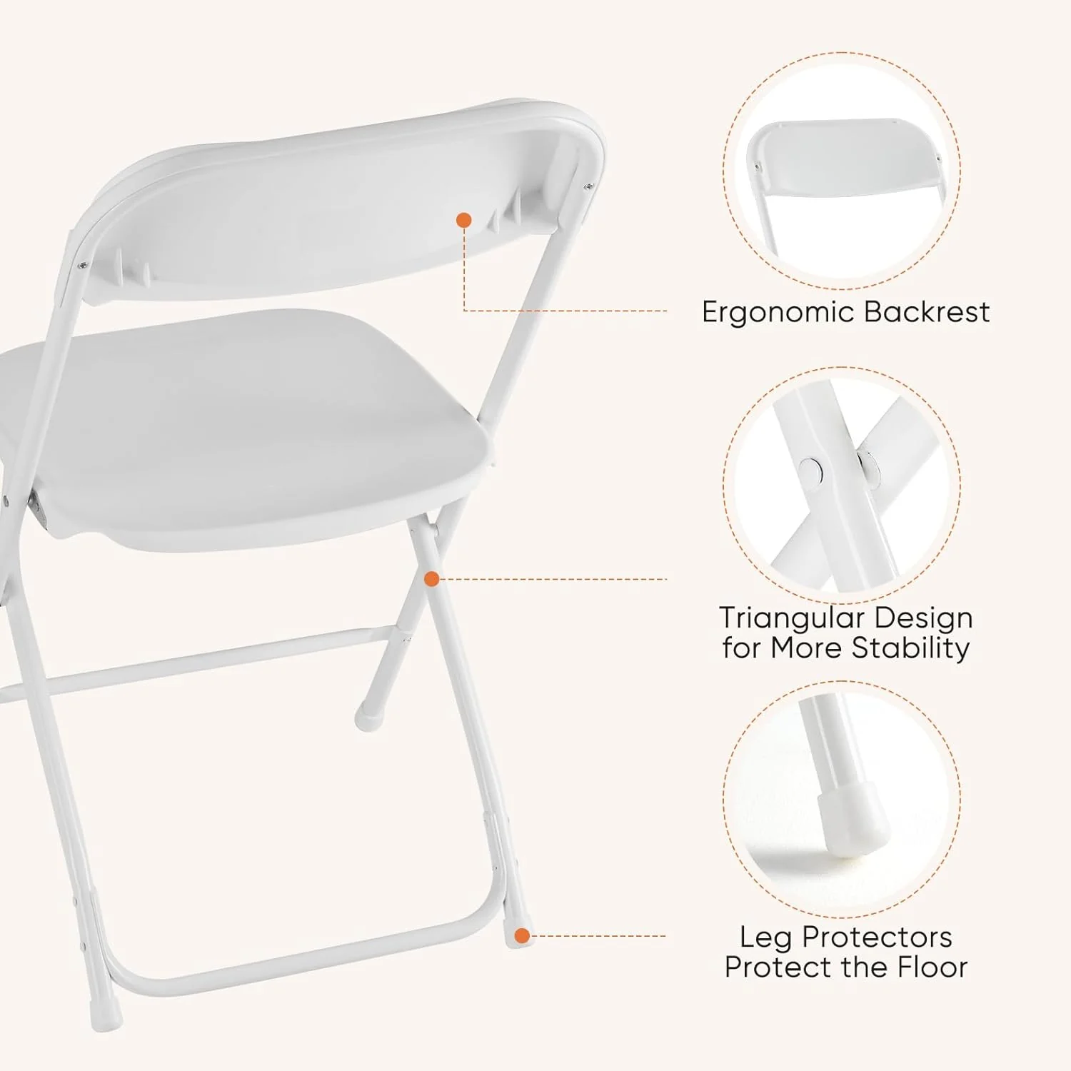 Sweetcrispy Folding Chair 12 Pack, Leather Padded Folding Chairs, Sturdy Metal Foldable Chairs