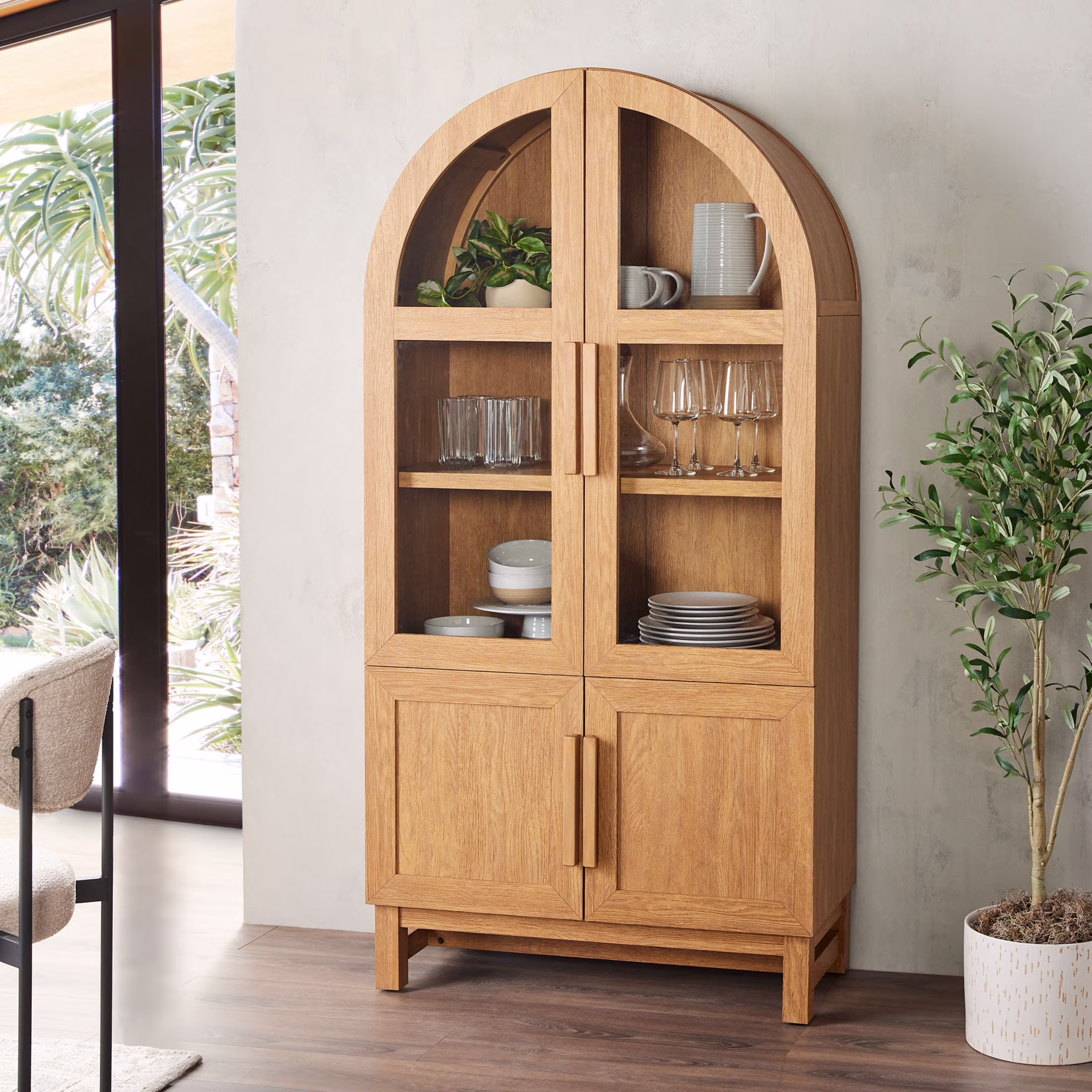 Better Homes & Gardens Juliet Kitchen Rounded Arch Cabinet, Rich Black