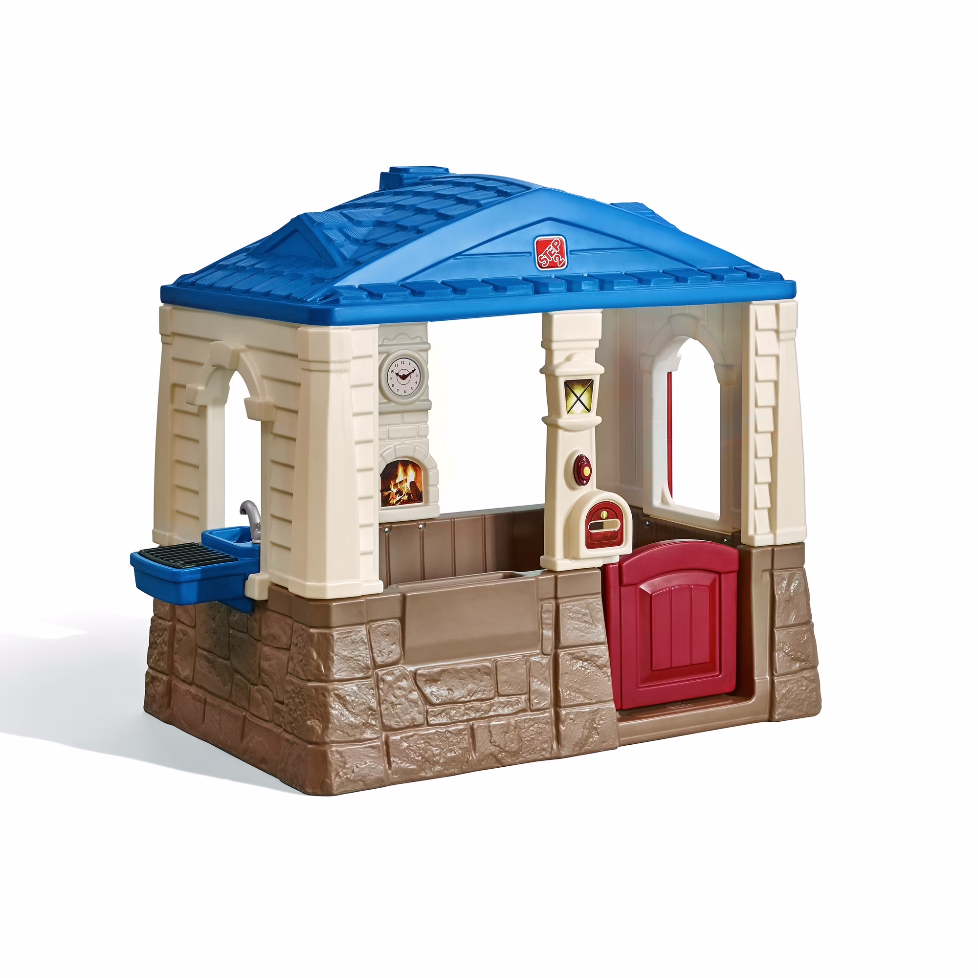 Step2 Neat Tidy Cottage II Brown Playhouse Plastic Kids Outdoor Toy(Multi-Color)