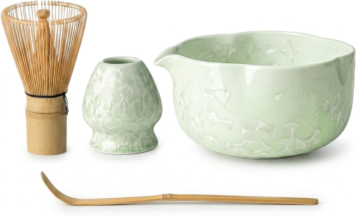 Matcha Whisk Set 7-Piece with Handmade Matcha Bowl & 100-Prong Purple Bamboo Whisk (Chasen), Complete Matcha Kit with Holder, Scoop & Rest, Bamboo Tea Mat, Gift-Ready Matcha Set