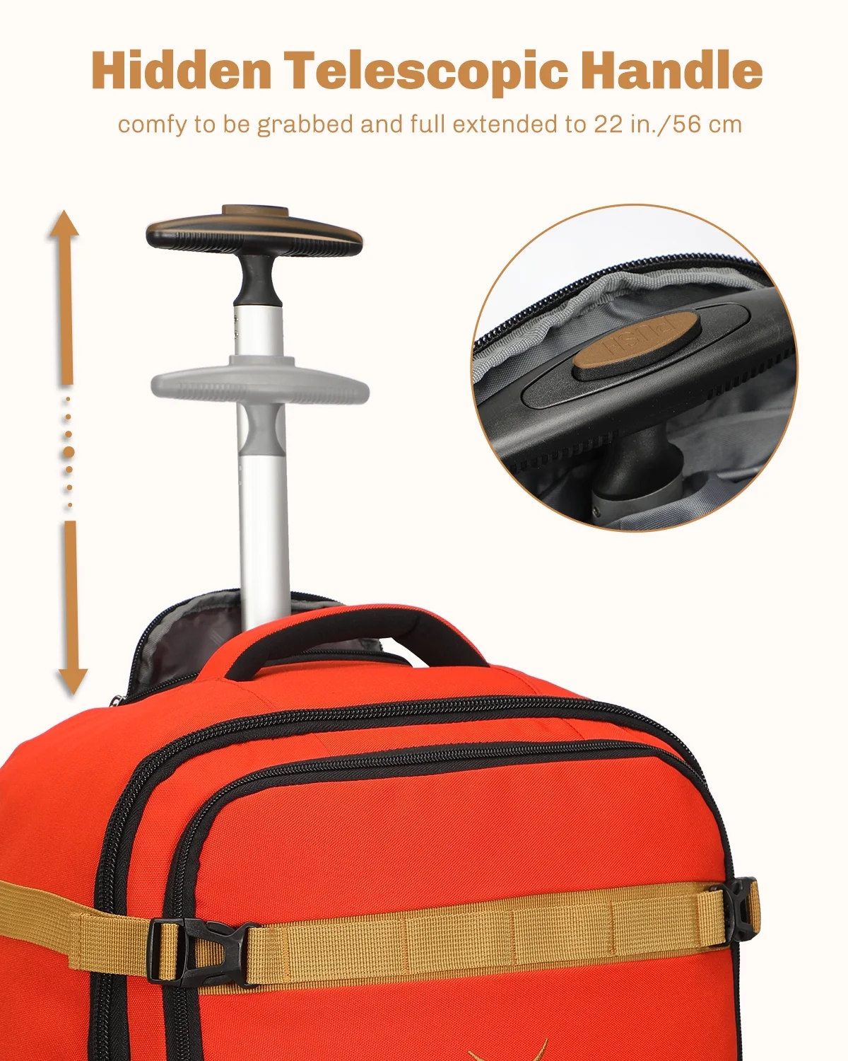 Hynes Eagle 22" Hybrid Carry-On Luggage, Softside Rolling Backpack, Grey - Image 47