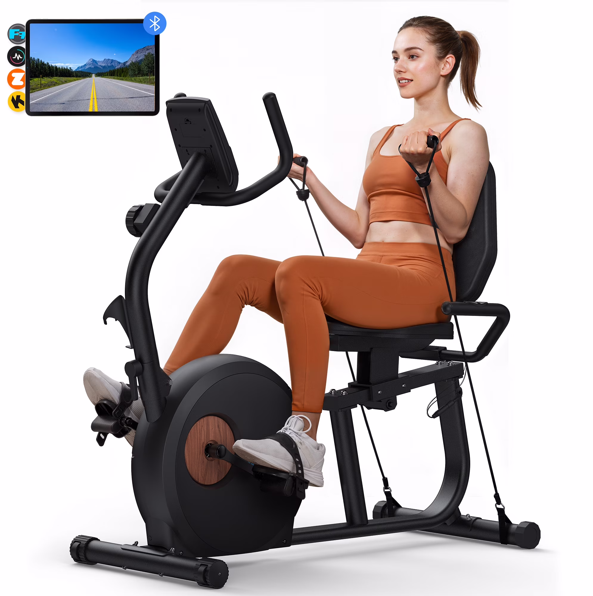 MERACH Recumbent Exercise Bikes for Home Sit Down Stationary Bicycle Magnetic 8 Levels Resistance Indoor Cycling Bike with Free APP