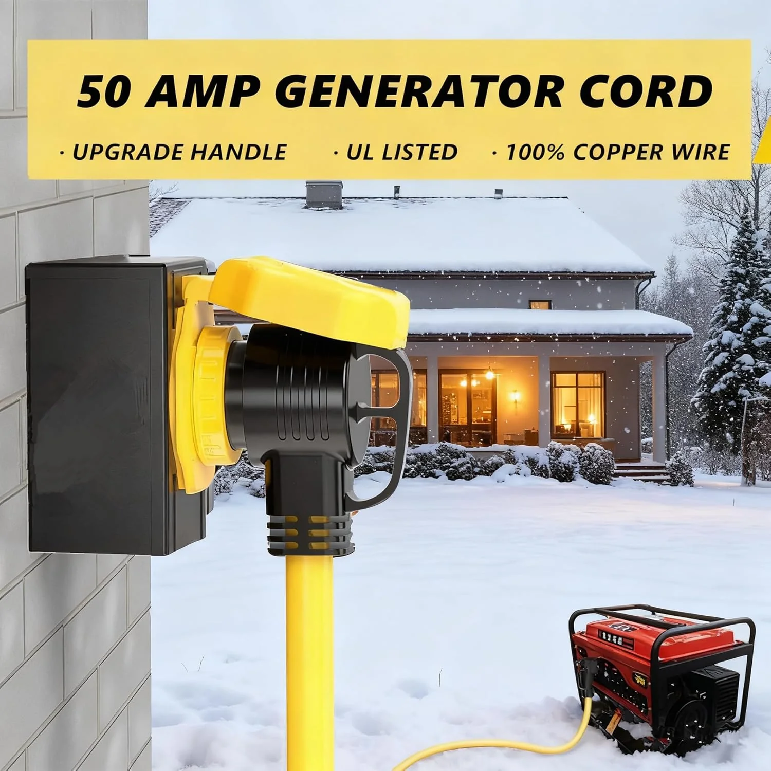 50 Feet 50 Amp RV/Generator Cord, 6/3+8/1 Gauge STW Wire - NEMA 14-50P To SS2-50R - Image 5 50 Feet 50 Amp RV/Generator Cord, 6/3+8/1 Gauge STW Wire - NEMA 14-50P To SS2-50R - Image 5