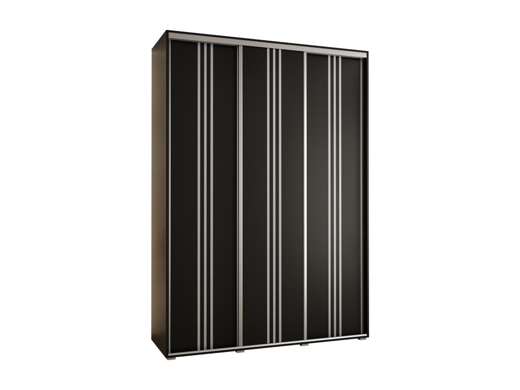 ARMARIO DAVOS 6 DE PUERTAS CORREDERAS 235,2/170/60 3 puertas (Negro/Negro/Plata)