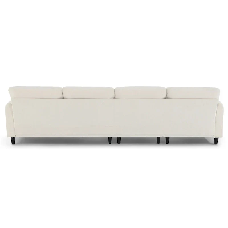 110-Inch L-Shaped 5-Seater Sectional Sofa with Removable Ottoman, Cloud Chenille Fabric, and 5 Cushions