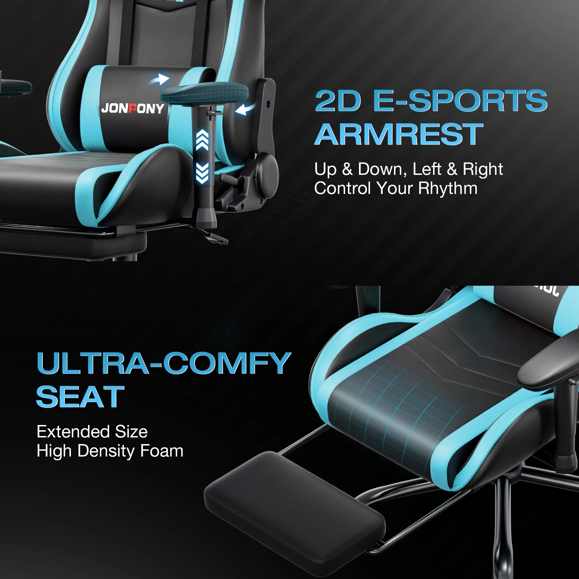 JONPONY Big and Tall 500LBS Gaming Chair, Ergonomic Design, Gamer Chair PU Leather with Footrest and Lumbar Support, High Back Office Chair Support 8 Hours Long Sitting, Computer Chair,Red - Image 84