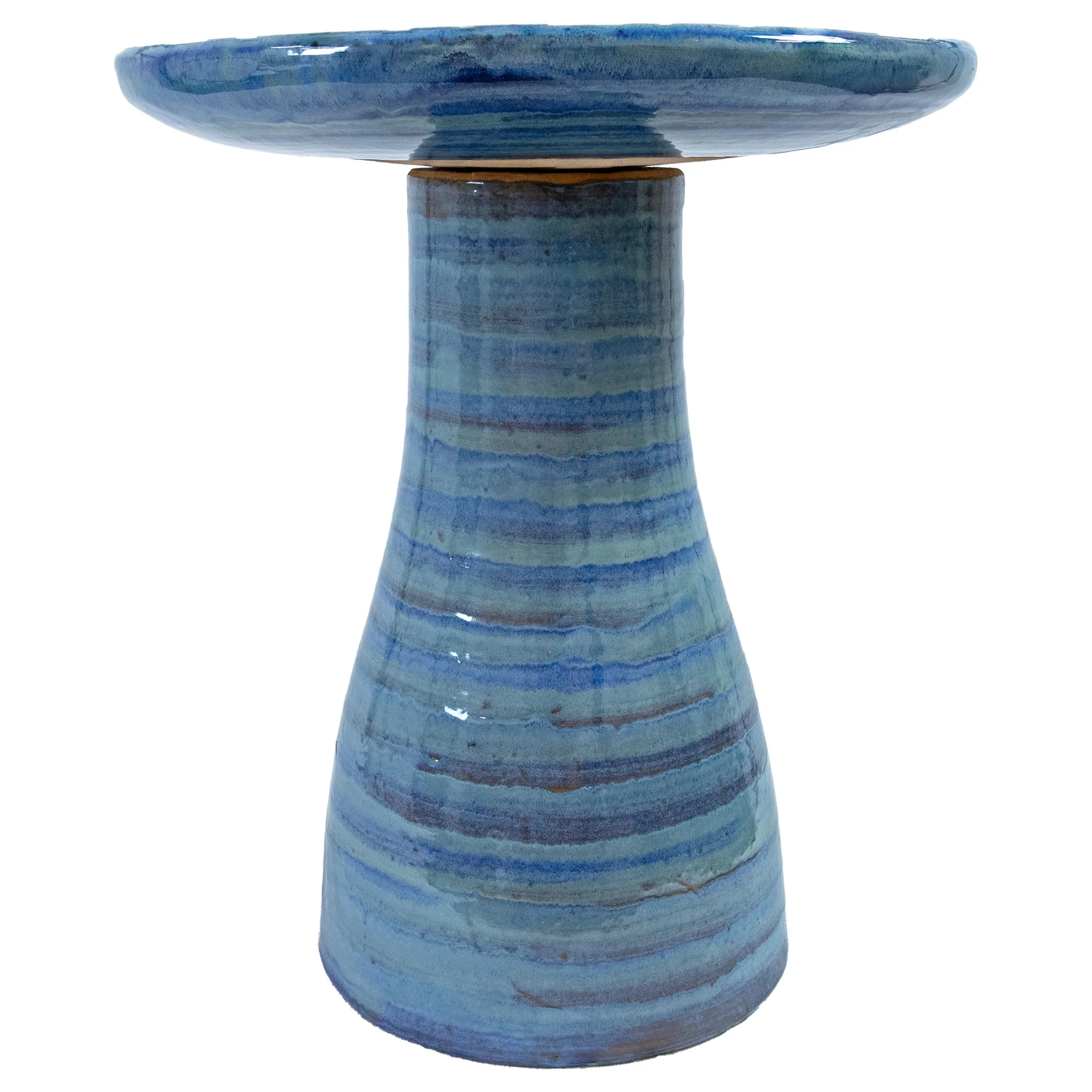 Sunnydaze Freestanding Ceramic Outdoor Bird Bath, Glazed, UV-Resistant Galaxy Blue Finish - Image 26