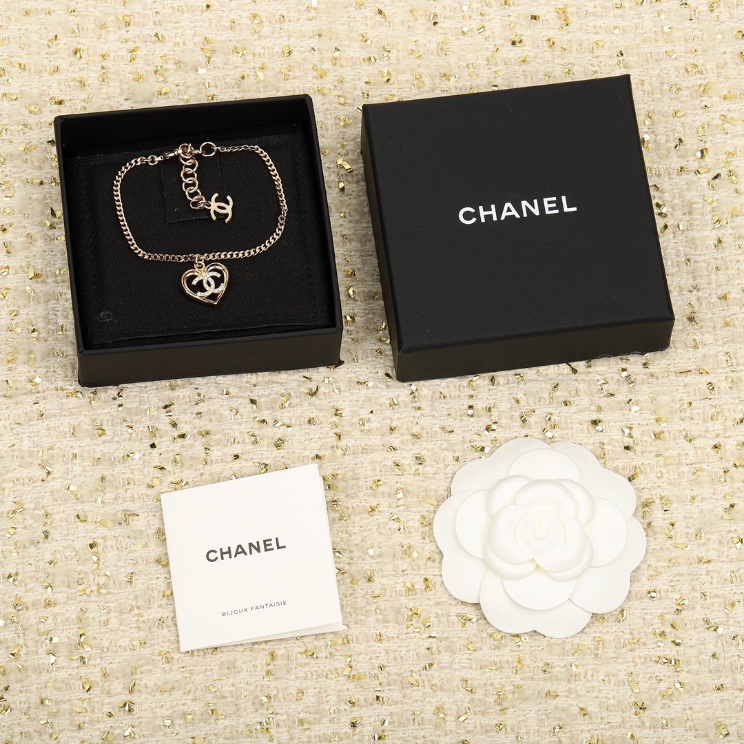 Chanel Hollow Heart Charm O Chain Bracelet - Original Replica Club