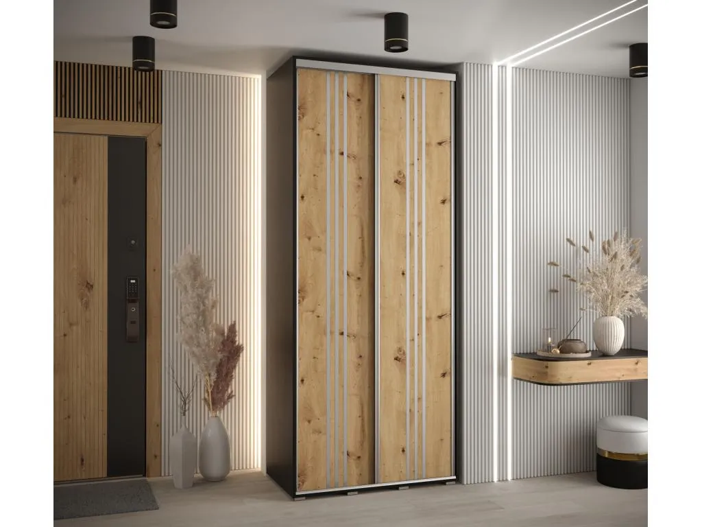 ARMARIO Luxmbls 6 DE PUERTAS CORREDERAS 235.2/120/60 2 puertas (Negro/Artisan/Plata) 24742HGCP