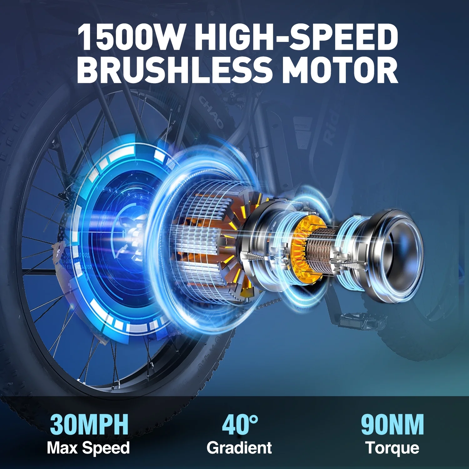 Dual Motor PEAK 3000W Electric Bike for Adults,31mph 48V 23Ah Electric Bicycle,26" Fat Tire Mountain Bike UL2849 - Image 16