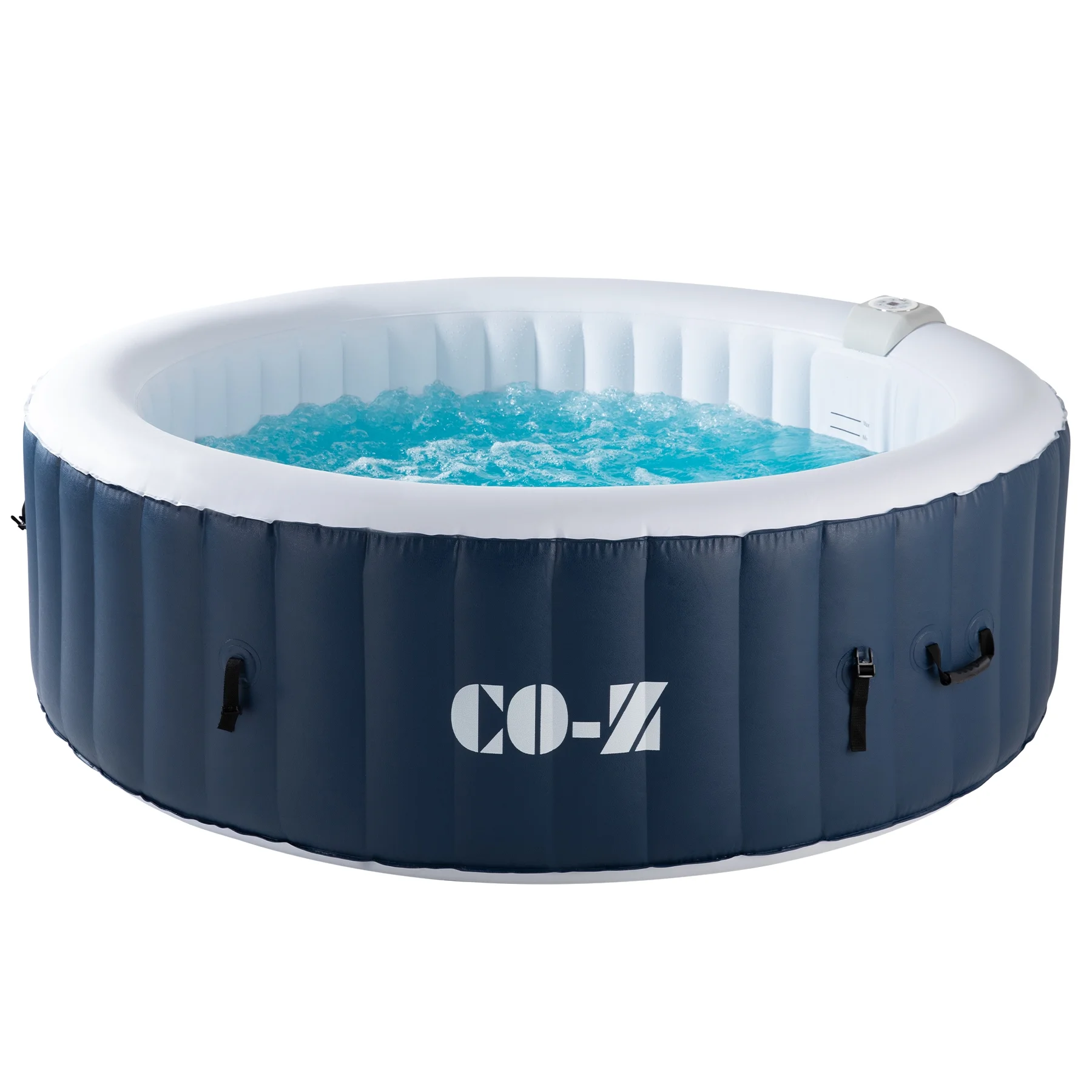 CO-Z 5x5ft PVC Square Inflatable Spa Tub & 120 Massaging Jets for Patio & More for 4-person Blue - Image 21