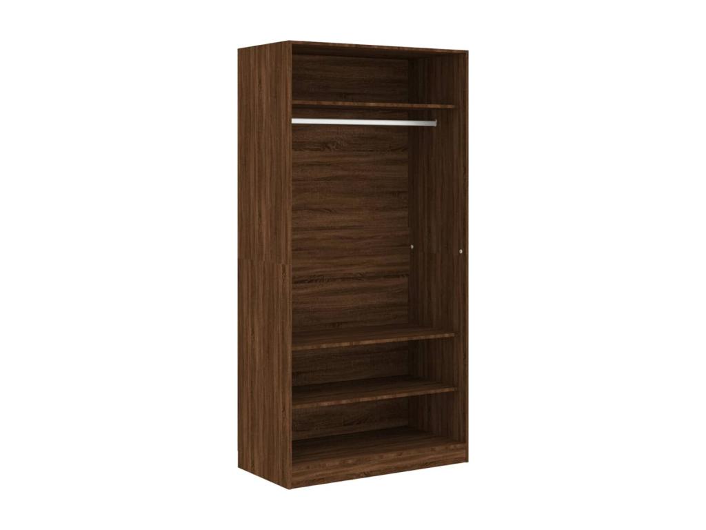 Armario madera contrachapada color roble marrón 100x50x200 cm