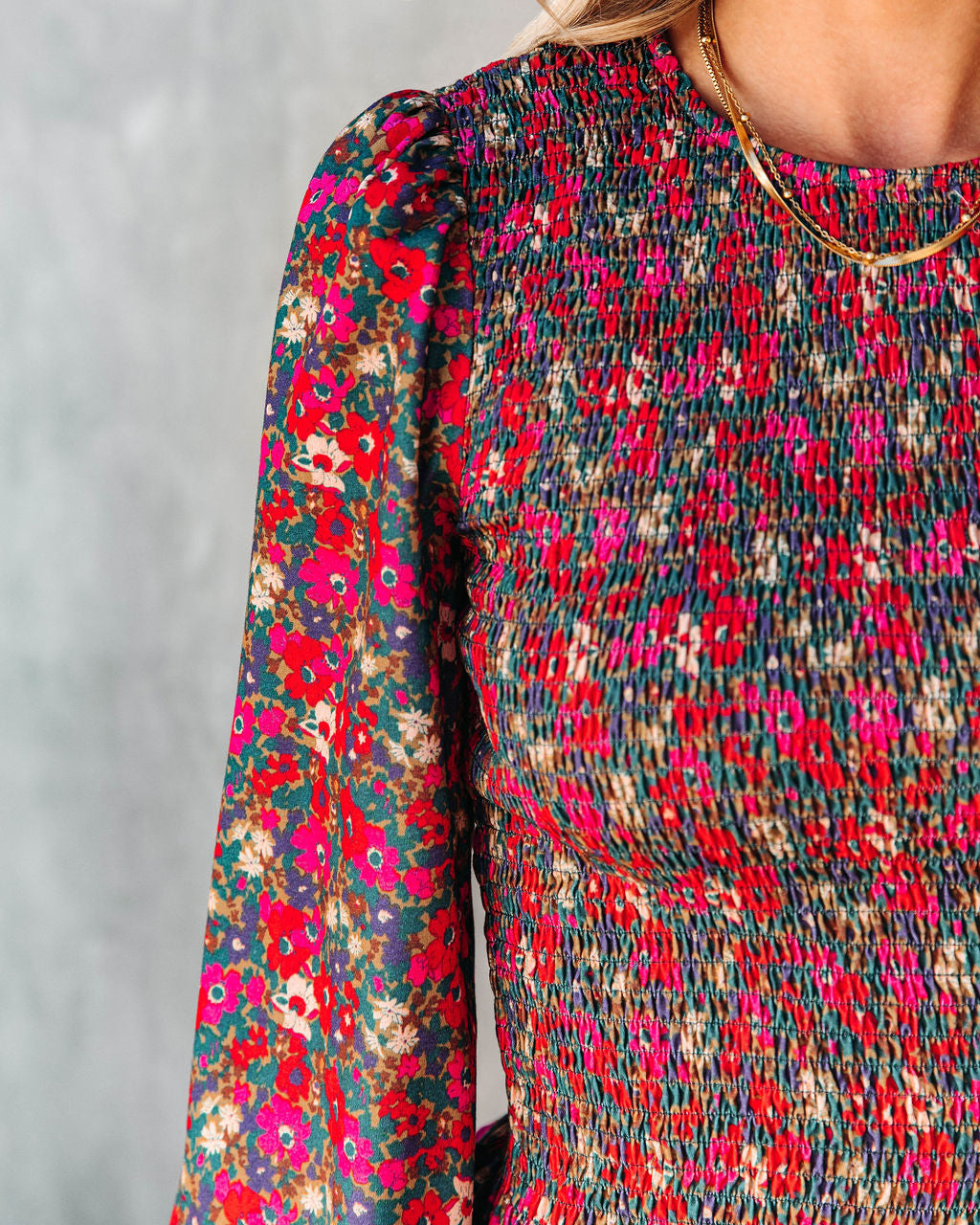 Roxanna Floral Smocked Top - Se7enfashion