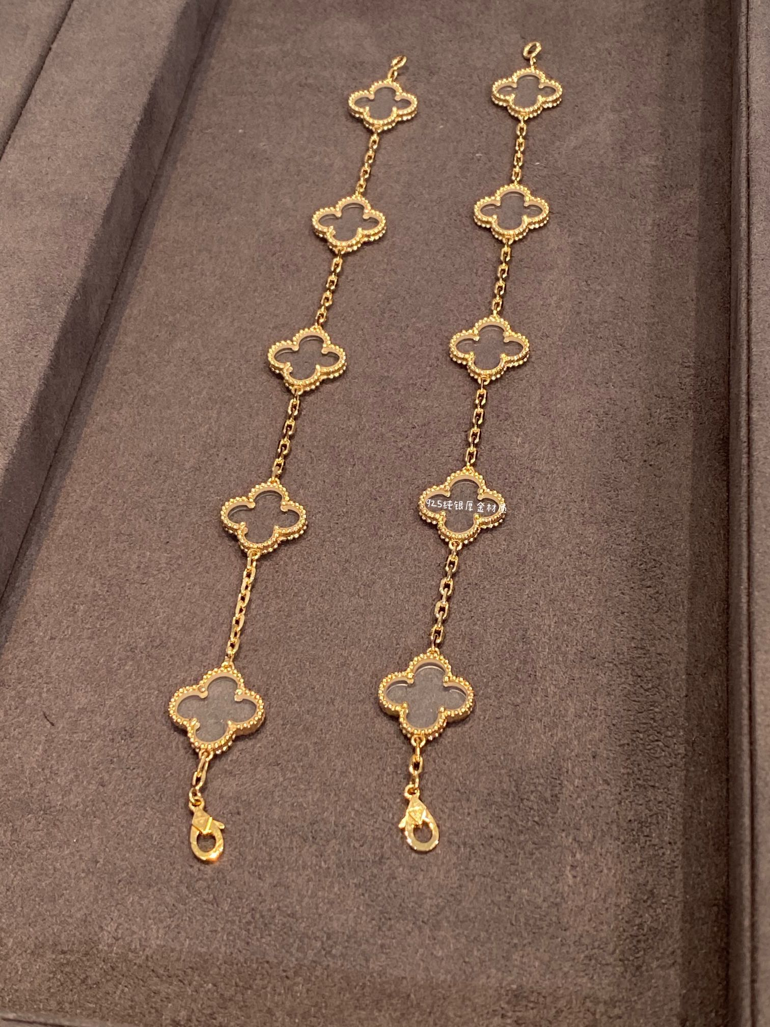 VCA Transparent Crystal Alhambra Bracelets, 5 Motifs - Original Replica Club