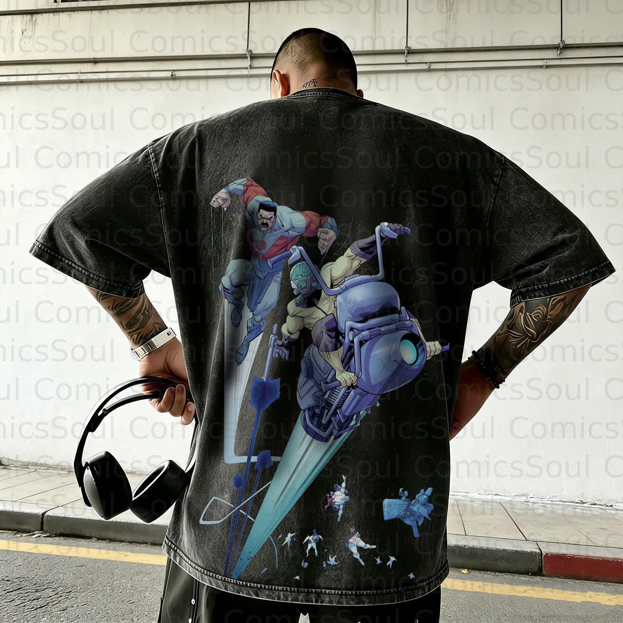 Unisex Anime Inspired Vintage Washed T-Shirt