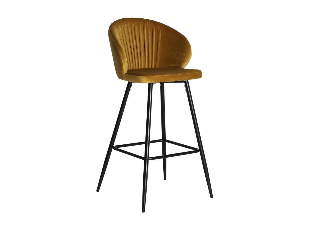 Taburete de terciopelo en color ocre de 50x53x103cm - pack de 2