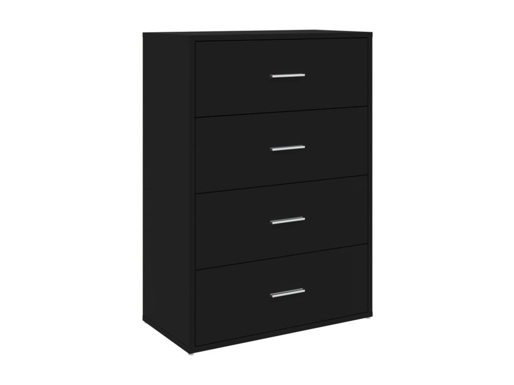 Aparador de madera de ingeniería negro 60x31x84 cm