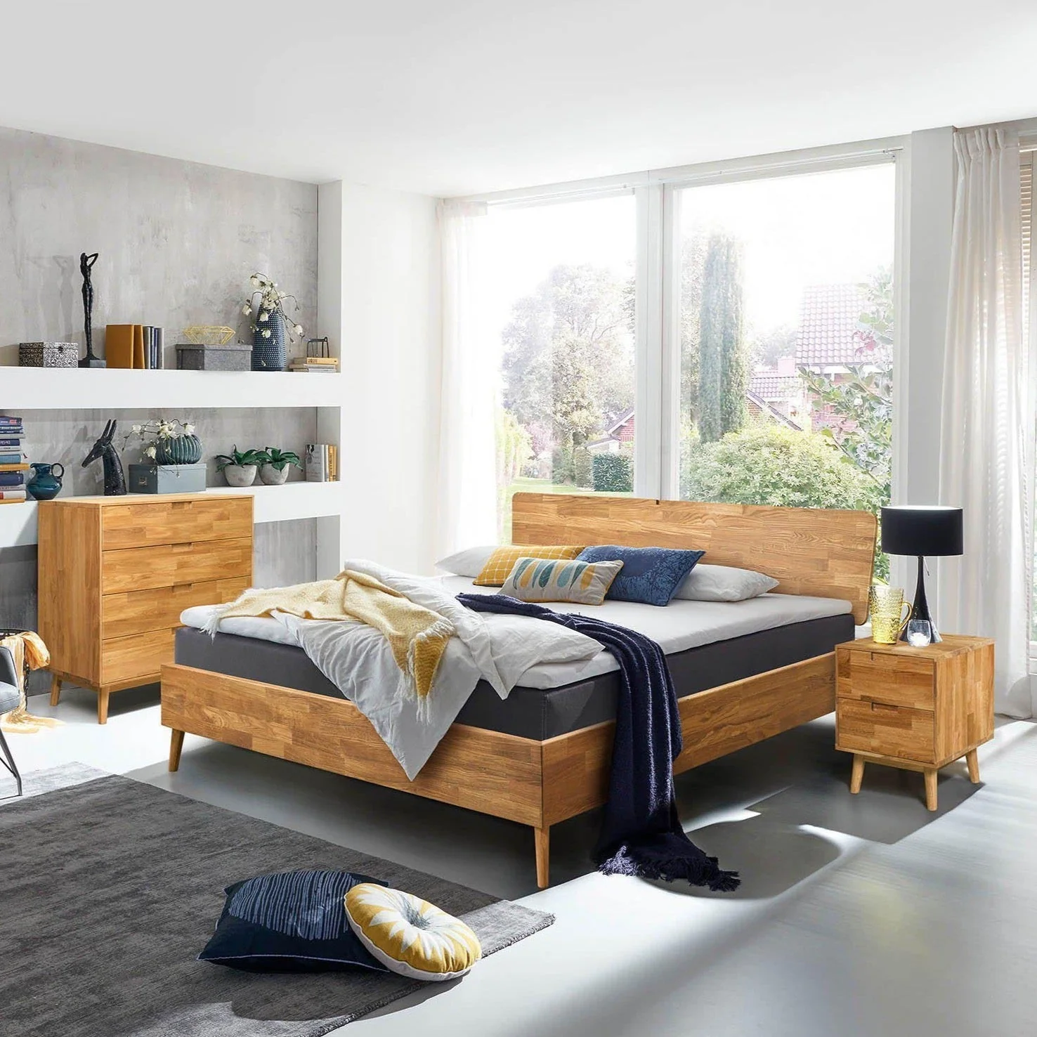 Cama de madera maciza de roble Escandi, 140 x 200 cm. / 160 x 200 cm. / 180 x 200 cm. | NordicStory