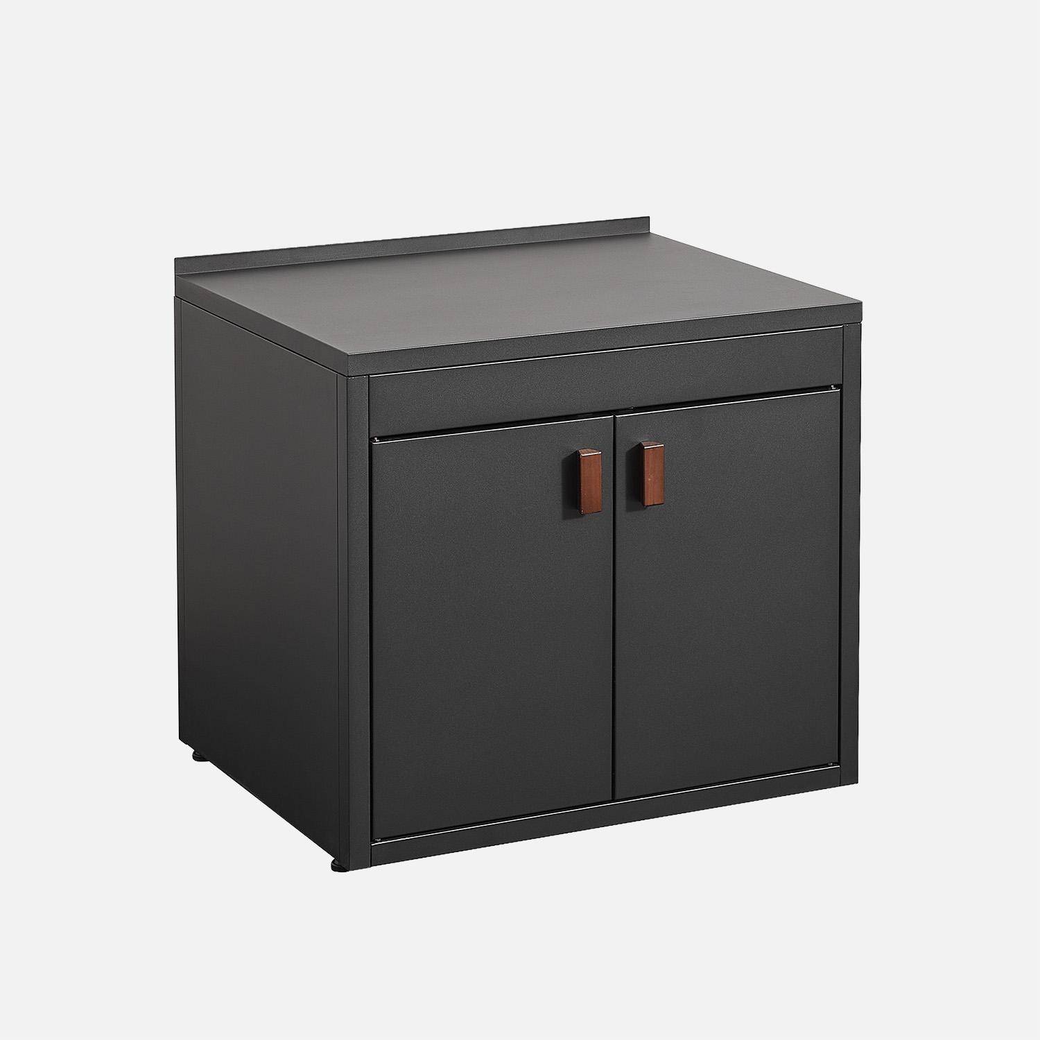 Thira - Cocina exterior de acero 2 puertas, 80cm
