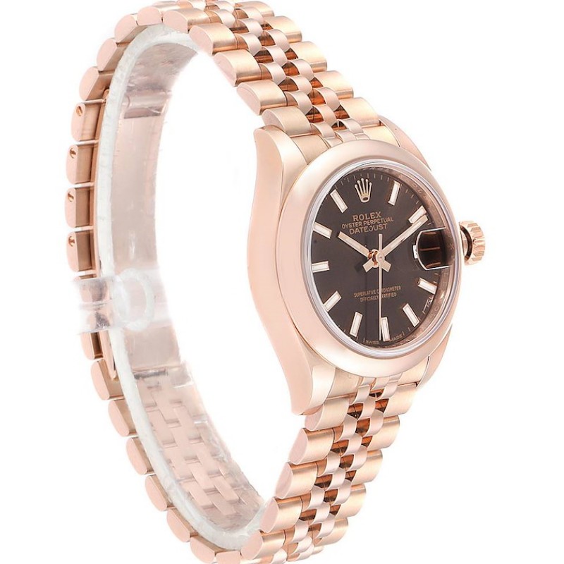 Rolex Datejust 279165 Chocolate Brown Dial Domed Bezel 28mm Lady Replica Watch