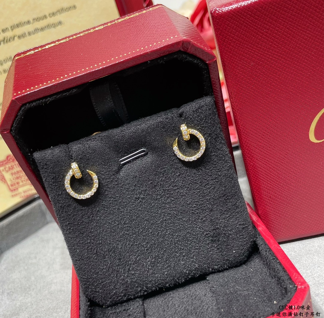 Cartier Diamond Paved Small Juste un Clou Stud Earrings - Original Replica Club