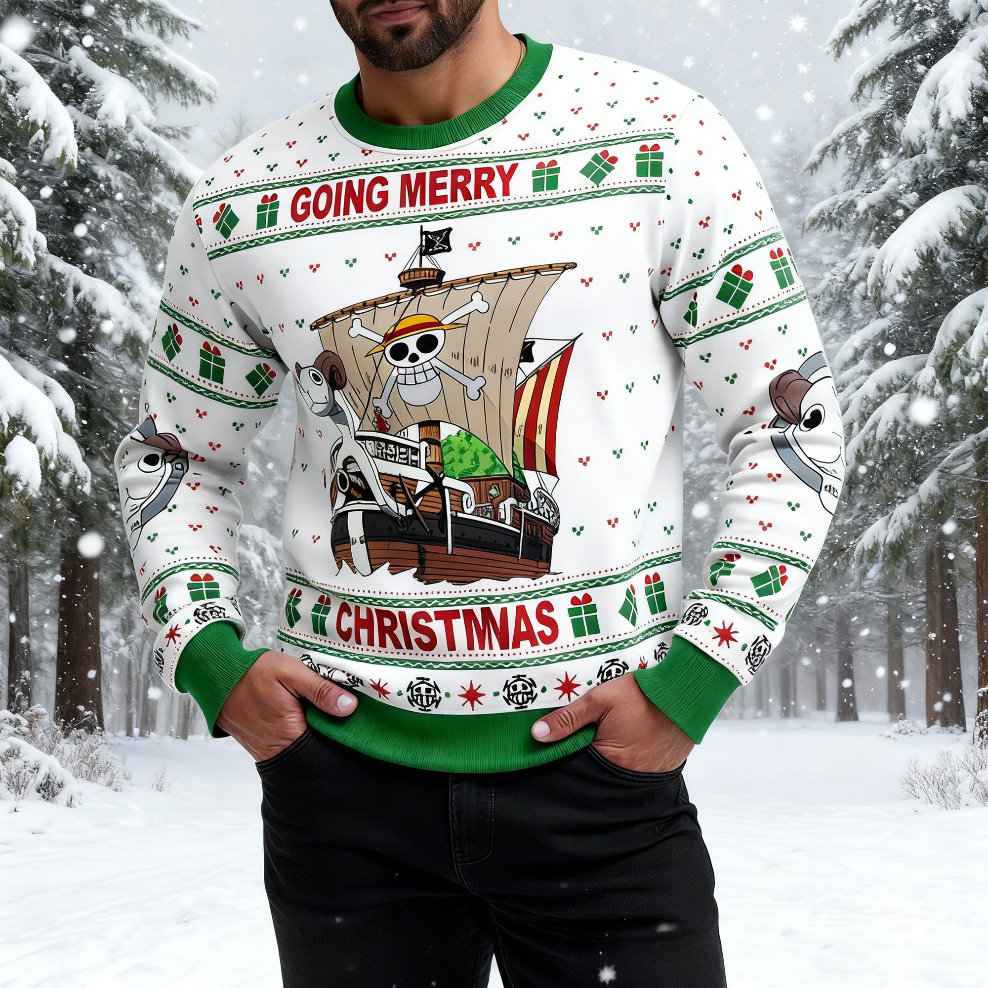 Unisex Anime Ugly Christmas Sweater TeeThreads Sustain the Scene with Custom Apparel