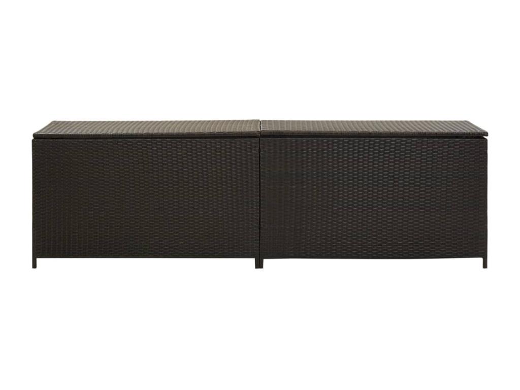 Caja de almacenamiento de jardín de resina tejida 200x50x60 cm marrón