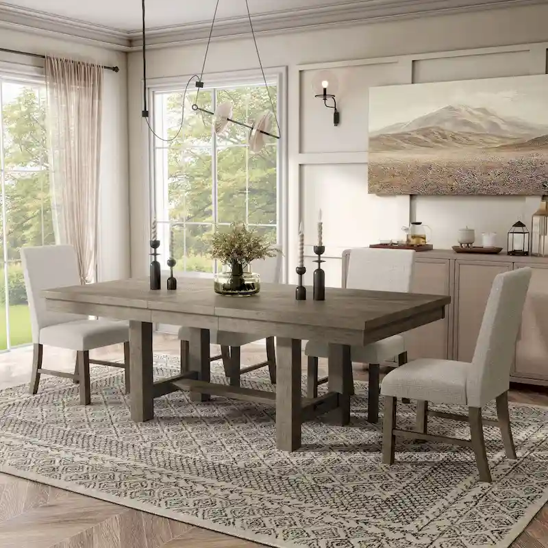 Jusk Rustic Grey Wood 5-Piece Dining Set by Furniture of America