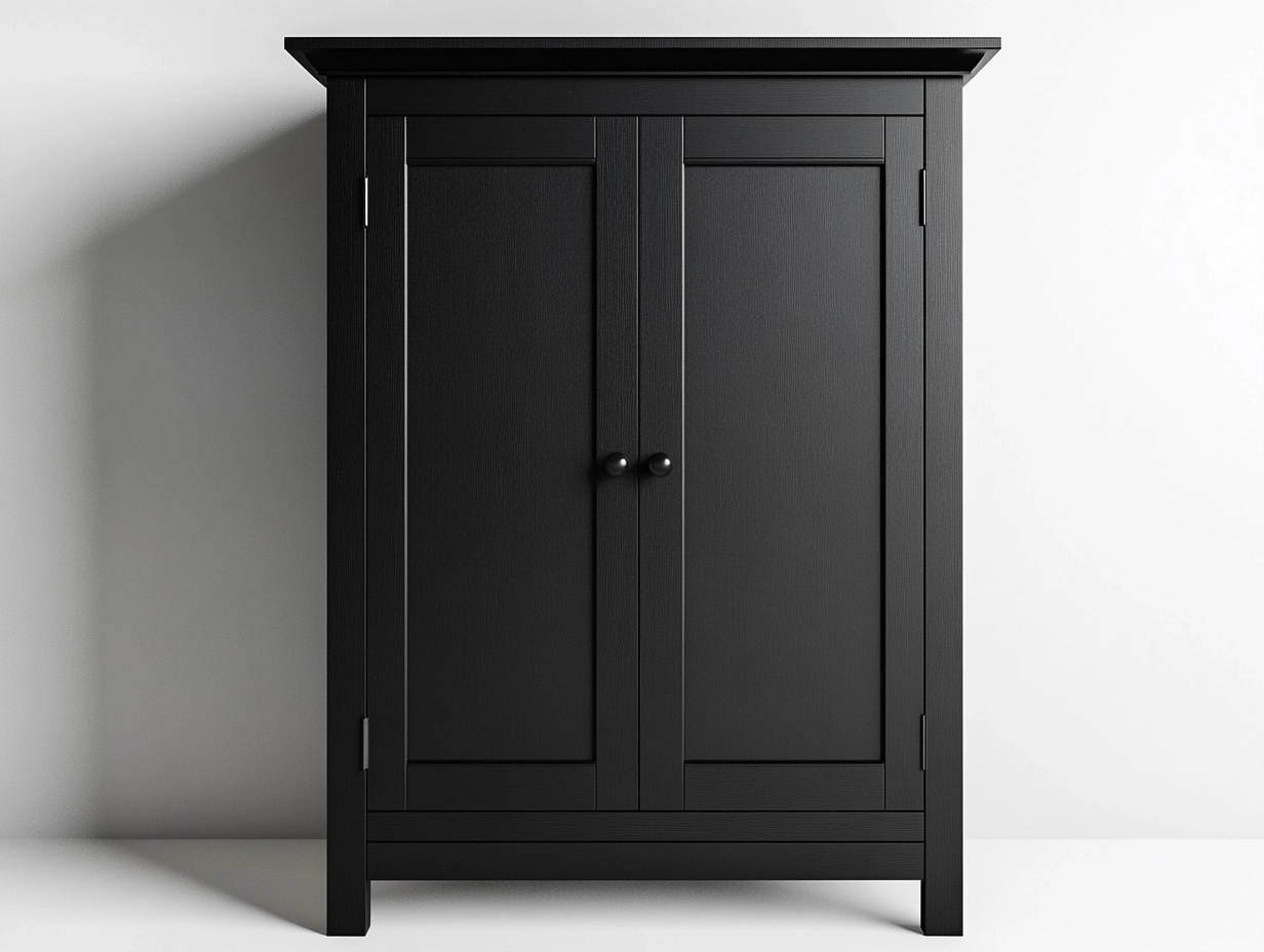 Armario de madera negro de 180x100x50 cm para dormitorio almacenamiento estilo moderno